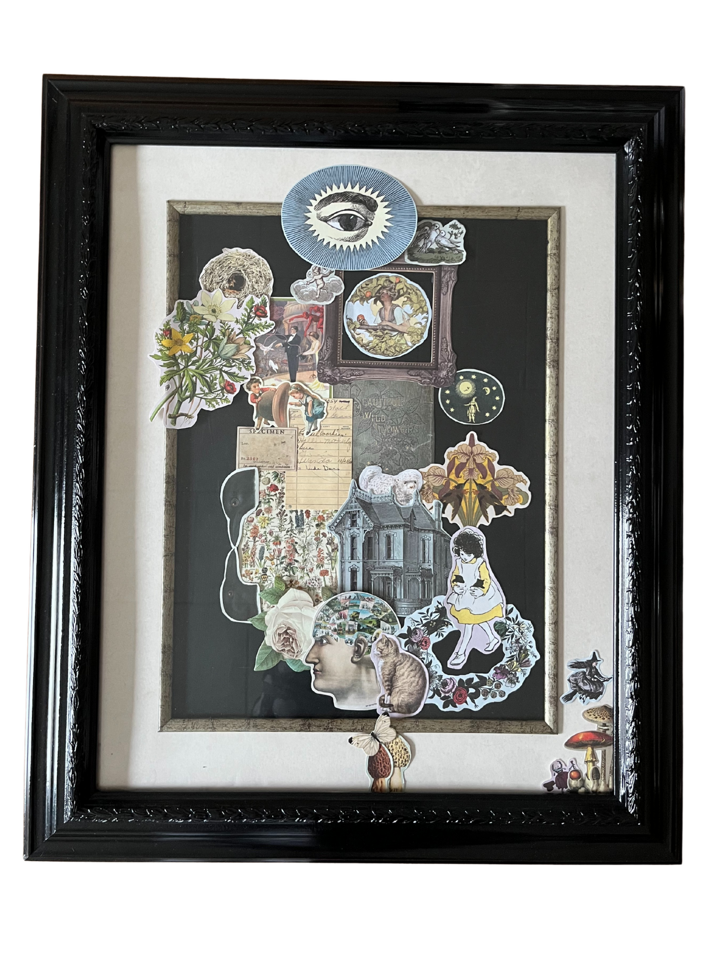 "distracted" framed art