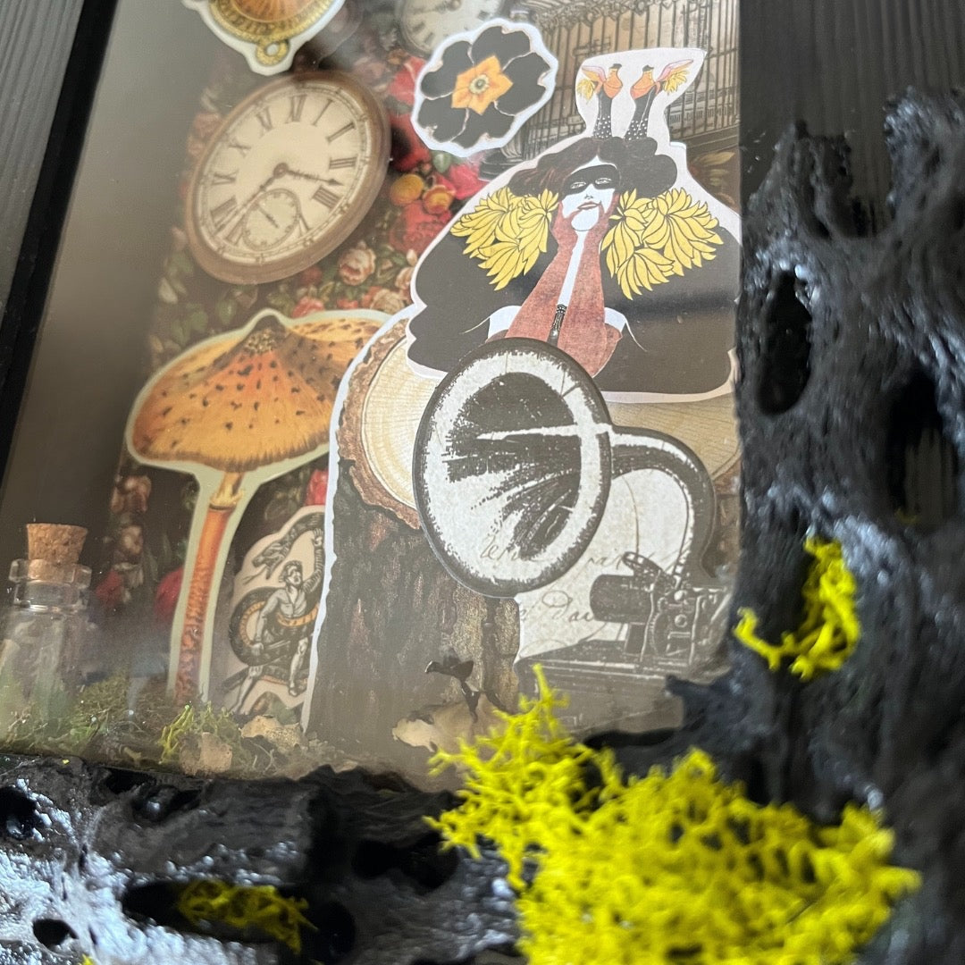 "unbothered" shadow box art