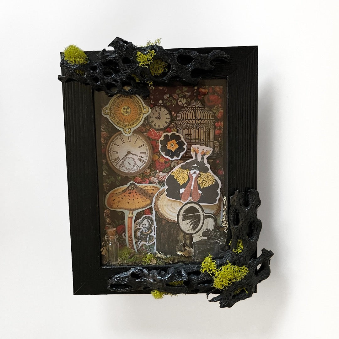 "unbothered" shadow box art