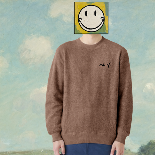 "as if" Embroidered Crewneck Sweatshirt