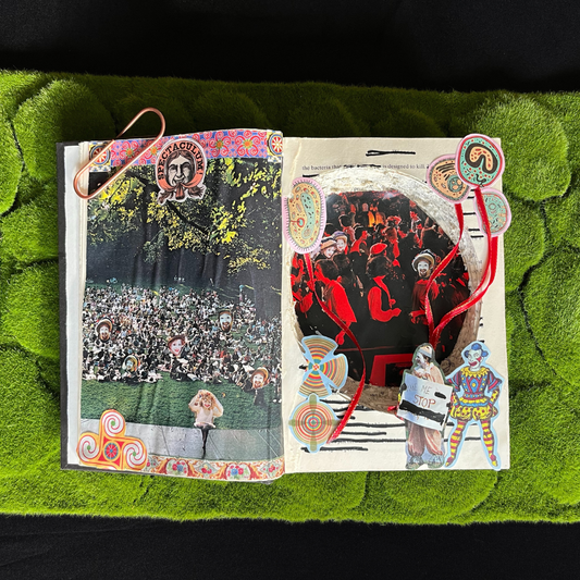 Zombies Book Box featuring dancing girl and clown figures representing cultural contagion and spectacle