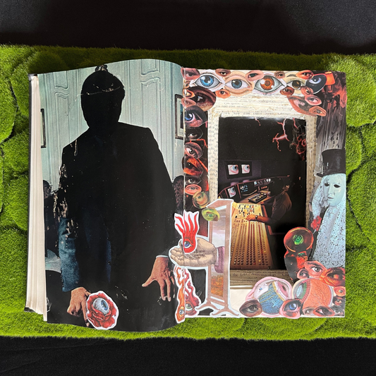 Windows to the Soul Book Box featuring eye vendor and masked figure representing surveillance and attention economy